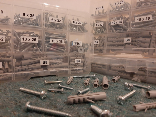 Kit Tornillo Parker,tarugos Arandelas Gavetero 425 Unidades