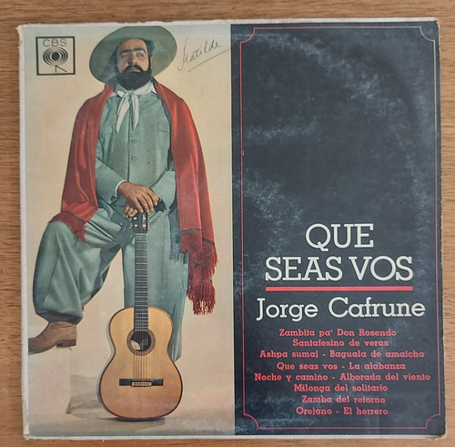 Lp Vinilo - Que Seas Vos Jorge Cafrune. (Usado)