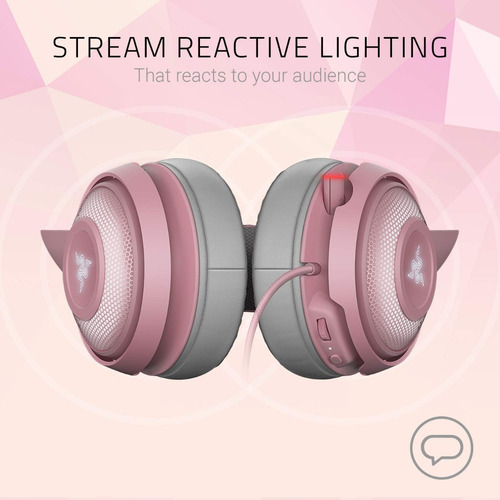 Imagen 7 de 9 de Auriculares gamer Razer Kraken Kitty quartz con luz rgb LED
