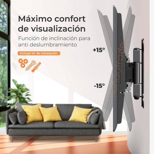 Soporte De Pared Tv Lcd Led Televisor Smart 40 42 43 46 52 55 Pulgadas Móvil Brazo Articulado Y Bandeja Deco Dvd