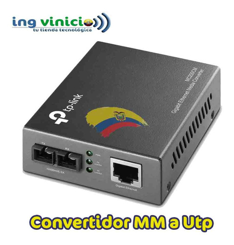 Convertidor De Medio Tp-link Mc200cm Gigabit Fo Mm Conector