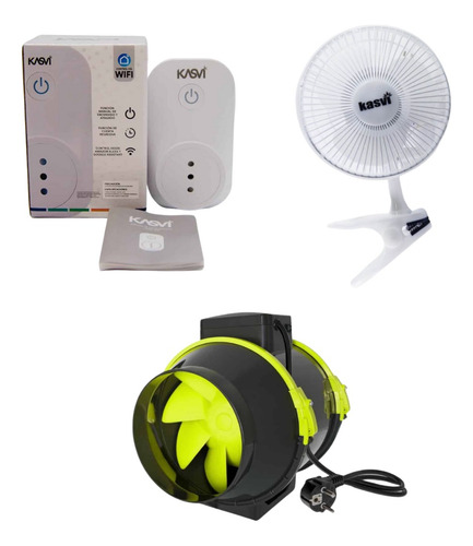 Kit Indoor Timer Wifi +vent Kasvi+ Extractor Tt 100mmgh