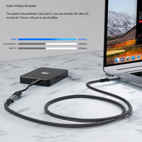 Cable Usb4 8k De 0,8 M Para Usb 4-c Compatible Con Thunderbo
