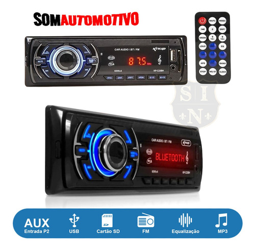 Aparelho De Som Carro Automotivo Bluetooth Pendrive Sd Rádio