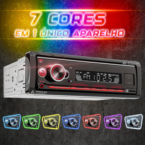 Som Automotivo Via Bluetooth Usb App Control Leitor Cartão