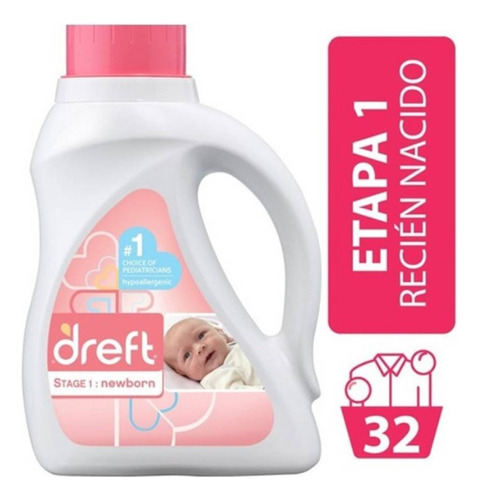 Dreft Detergente Concentrado Para Bebe 32ld 1,36 Lt /6