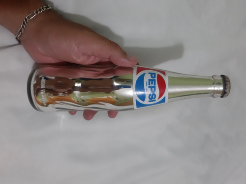 Botella Pepsi Cristal Cromada 25 Aniversario Colección Morel