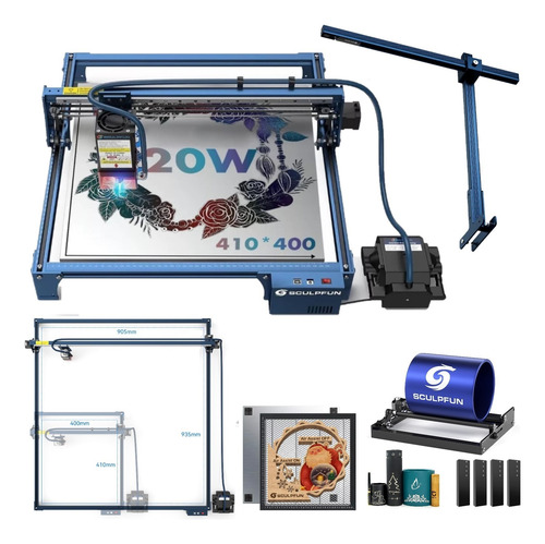 Máquina Grabado Y Corte Láser Sculpfun S30 Pro Max 20w Kit2