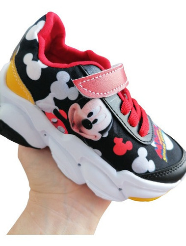 Zapatos Zapatilla Tenis De Personajes Mickey Luces Niños 