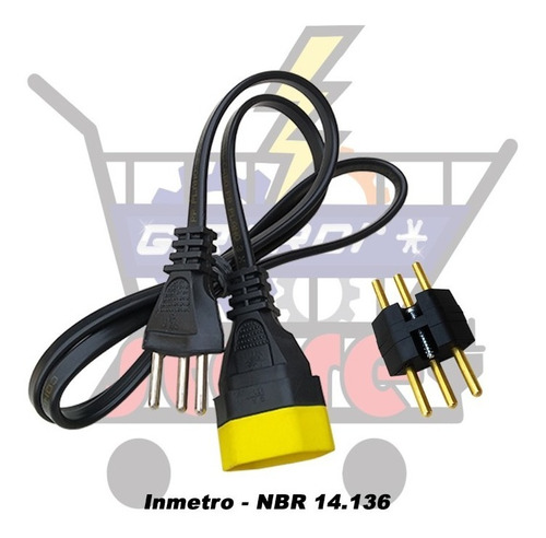 Imagem 2 de 4 de Cabo De Energia Para Autotransformador 10a Tomada Tripolar