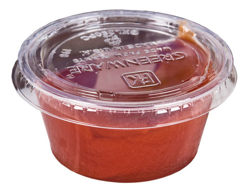 Imagen 1 de 8 de 200 Copas / Vasos Soufflé 2 Oz. Con Tapa Biodegradable Pla