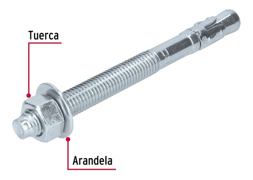 Caja 25pz Taquetes Arpon De 5/8 X 7 Fiero C/tuerca 46655