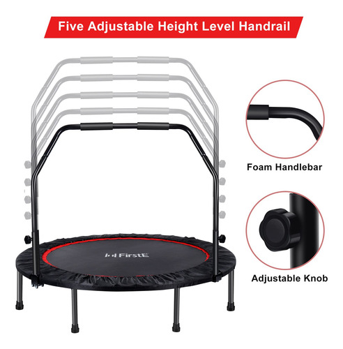 Mini Trampolín Fitness 127 Cm Plegable Con Mango Ajustable M