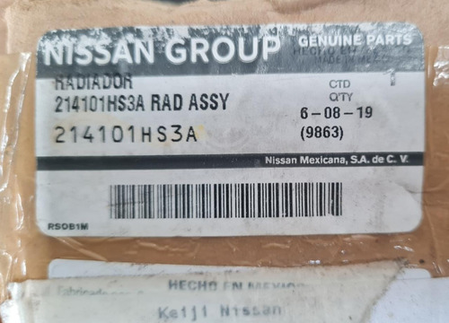 Imagem 6 de 10 de Radiador De Agua Original Nissan March 11 A 14 - 214101hs3a