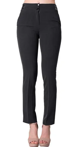 Pantalon De Vestir Barbary Mujer Gris Spandex D 1144 Env o gratis