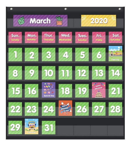 Tabla De Bolsillo Del Calendario Mensual Del Aula Eamay Con 