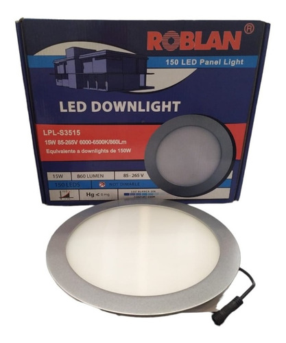 Lampara Panel Led Redondo 15 W 6.000 K 860 Lm Led Plus