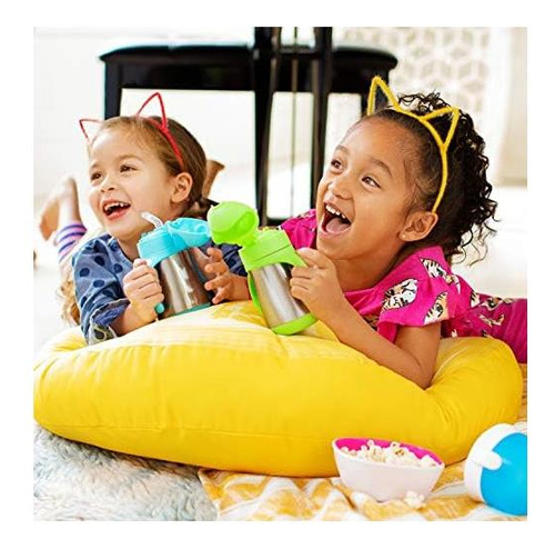 Vaso Munchkin Cool Cat Con Popote De Acero Inoxidable