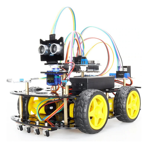 Kit Carro 4wd Robot Seguidor De Línea Y Evasor De Obstáculos