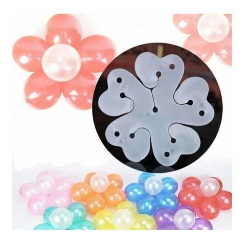 Imagen 3 de 4 de Clips Para Armado De Flores Con Globos X5 Unidades Chico