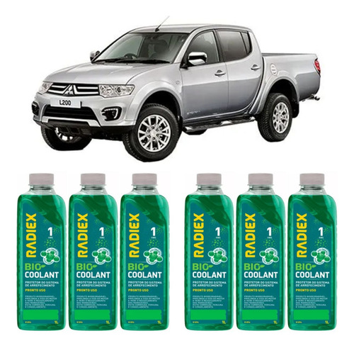 6 Litros Aditivo Radiador Para Arrefecimento Mitsubishi L200