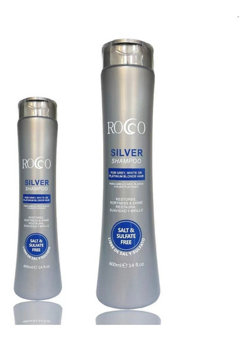 Imagen 2 de 2 de Shampoo Silver Rocco Sin Sal Restaurador Color Gris- Rubio