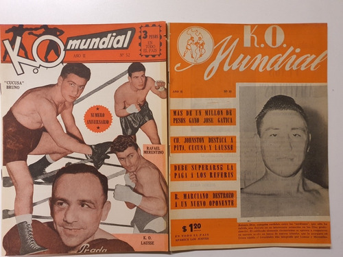 10 Revistas Ko Mundial Numeros 51 Al 60-año1953- 1954-boxeo (Usado)