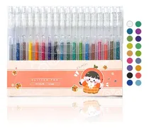Comprar Plumas De Gel De Colores, Plumas Colores Con Glitter 18pcs