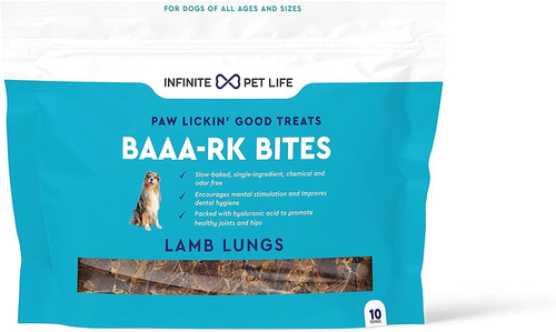 Infinite Pet Life Baaa-rk Bites Cordero Pulmón Perro Tratami