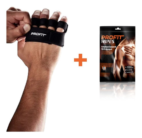 Imagen 3 de 10 de Kit Entrenamiento Guantes Gym Deporte Y Toallitas Wipes