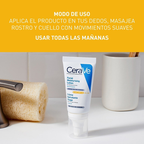 Imagen 3 de 6 de Loción Hidratante De Rostro Cerave Fps30 52ml