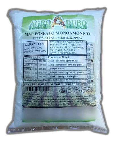 Fertilizante Map Purificado 3 Kg Fosfato Monoamônico
