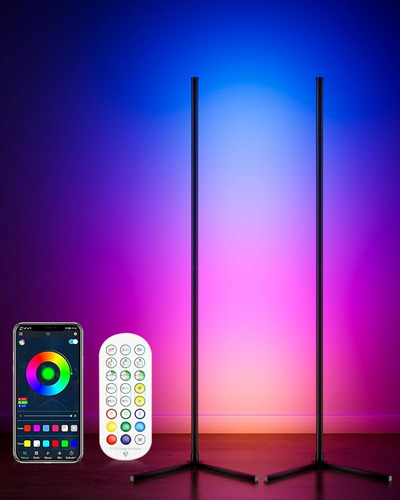 Lámpara De Pie De Esquina De 2 Piezas, Lámpara De Pie Led In