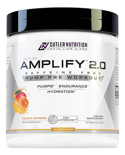 Cutler Nutrition Amplify 2.0 Pre Entrenamiento Sin Cafeína P