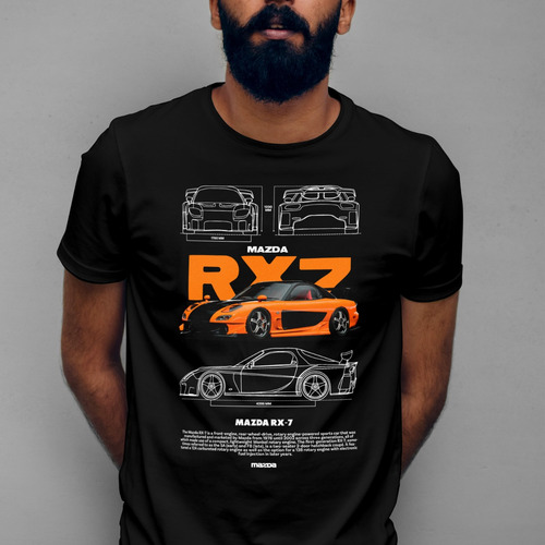 Playera Diseño Mazda Rx-7 - 100% Algodón