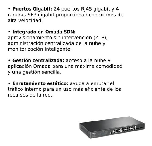 Imagen 4 de 6 de Switch 24 Puertos Gb Tp-link Tl-sg3428