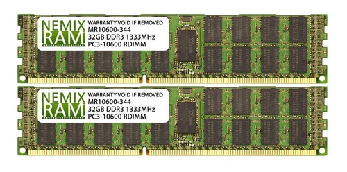 Memoria Ram Server 64gb 2x32gb Ddr3 1333 Mhz Rdimm Nemix Mr1