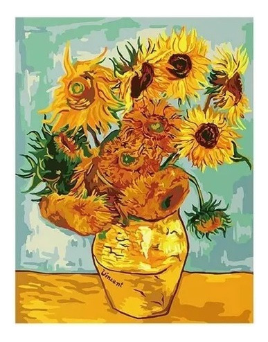 Pintura Digital Cuadro Al Oleo Girasol Van Gogh Con Números 