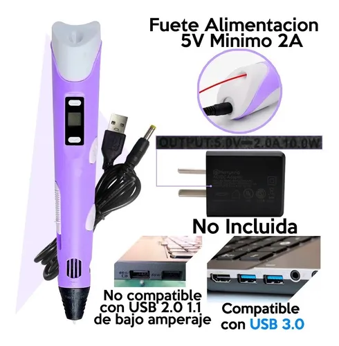 Lápiz 3d Con Control Temperatura Y Carga Usb Facil De Usar