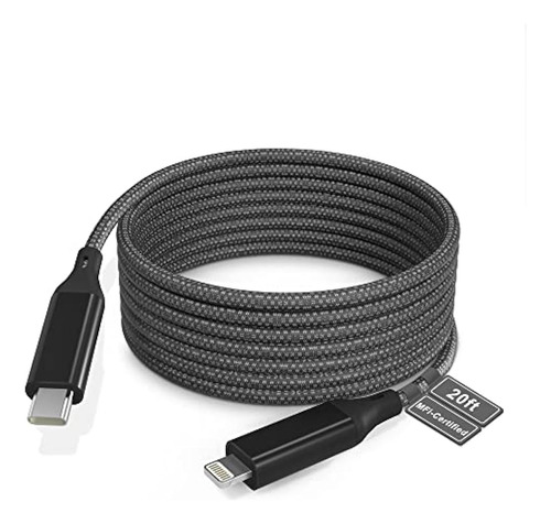 Cable Usb C Extra Largo A Lightning 20ft/6m [apple Mfi Certi