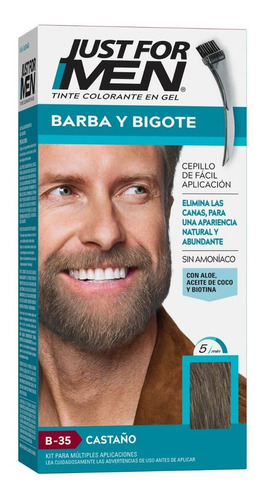 Just For Men Tintura Para Barba Cubre Canas Castaño