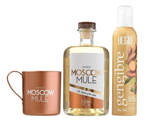 Kit Moscow Mule Vodka + Espuma Gengibre + Caneca