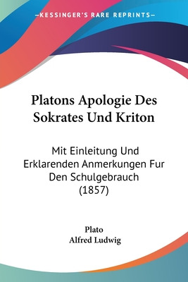 Libro Platons Apologie Des Sokrates Und Kriton: Mit Einle...