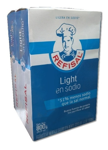 Sal Light Refisal 800grs X 2 Cajas 51% Me - g a $16
