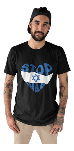 Playera Israel Paz Bandera Guerra Stop War Hombre Mujer 03