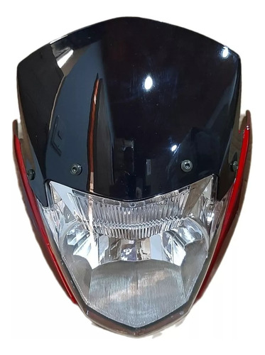 Faro Ybr125 Delantero Con Mascara Rojo Para Moto