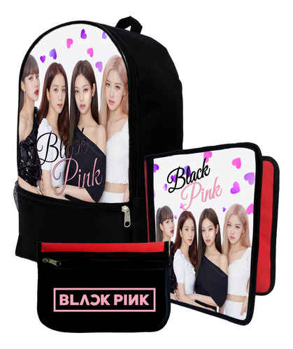 Mochila+ Funda Carpeta+ Cartu De  Black Pink K-pop #436