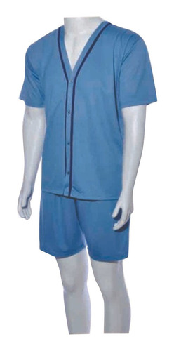 Pijama Masculino Curto Com Botão Não Amassa Malha