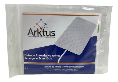Eletrodo Retangular 5x10 Autoadesivo Arktus 4 Unidades Tens