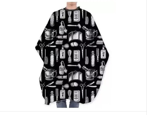 Capa Diseños Negra Peluquería Barbero Unise